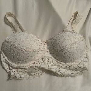 VS Pink white pushup lace bralette